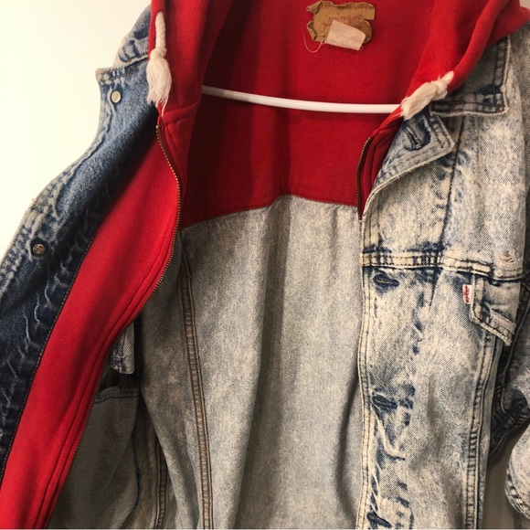 Rare Vintage Levis Hooded Acid Wash Denim Jacket - Picture 5 of 15